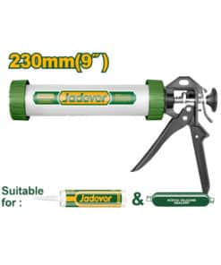 Pistola de Aluminio Aplicadora Cartucho Sellador Silicona Silicona Salchicha 15" Jadever Amarillo/Verde JDCG5309