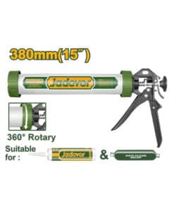 Pistola de Aluminio Aplicadora Cartucho Sellador Silicona Silicona Salchicha 15" Jadever Amarillo/Verde JDCG5315