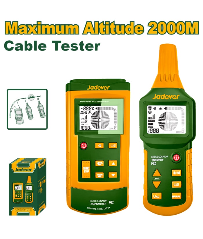 Multimetro Tester Rastreador de Cables 2000mts Jadever Amarillo/Verde JDTP9504