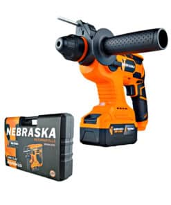 Rotomartillo SDS Plus a Batería Inalámbrico 22mm (7/8") 20V 2.2 Joules Motor Brushless One Power + 1 Batería 4.0Ah Amper + Cargador + Maletín Nebraska Naranja/Negro NOPRM20