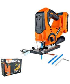 Sierra Caladora a Batería Inalámbrica 20V 63mm One Power + 1 Batería 2.0ah Amper + Cargador Nebraska Naranja/Negro NOPCAL20