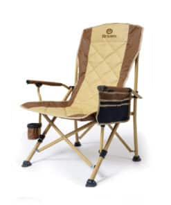 Silla Sillón Plegable Con Porta Vaso y Bolsillo Para Camping Aire Libre Nela Color Marrón Driven AD-0180/BM