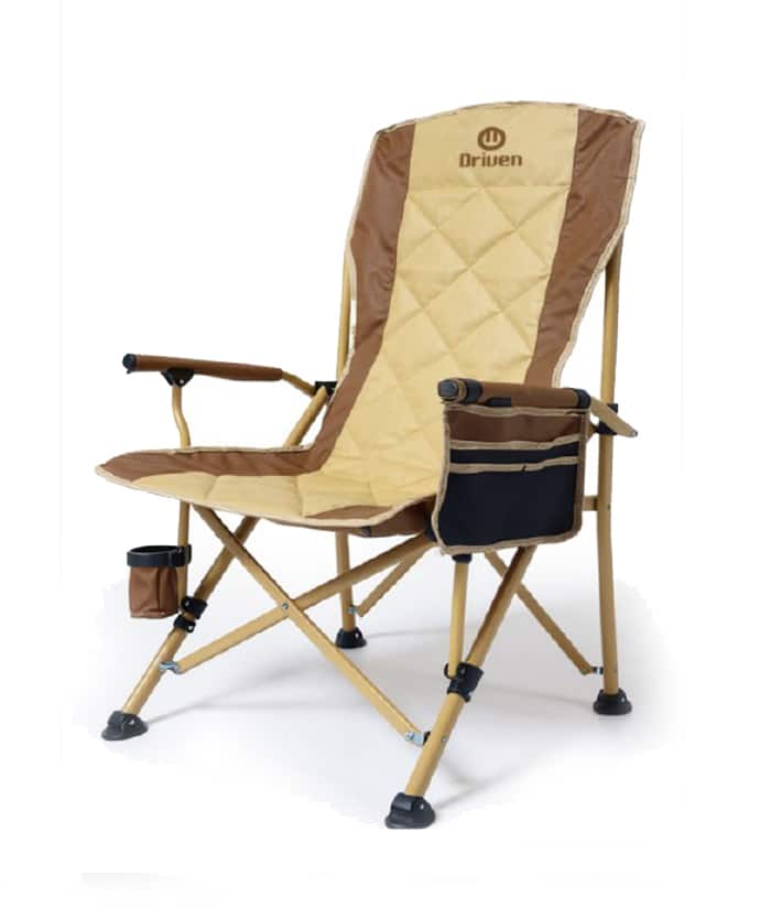 Silla Sillón Plegable Con Porta Vaso y Bolsillo Para Camping Aire Libre Nela Color Marrón Driven AD-0180/BM
