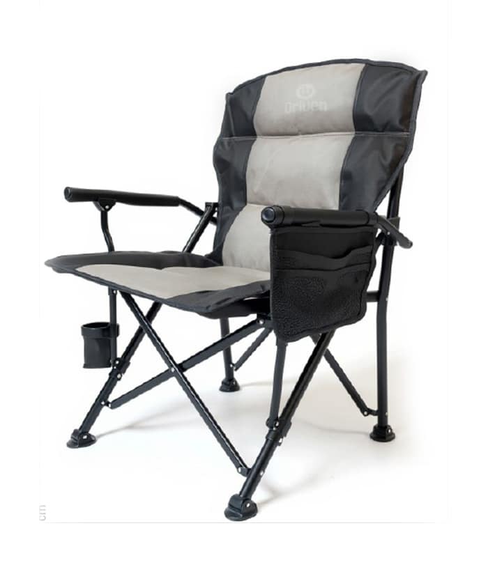 Silla Sillón Plegable Con Porta Vaso y Bolsillo Para Camping Aire Libre Color Negro Driven AD-0160/GN