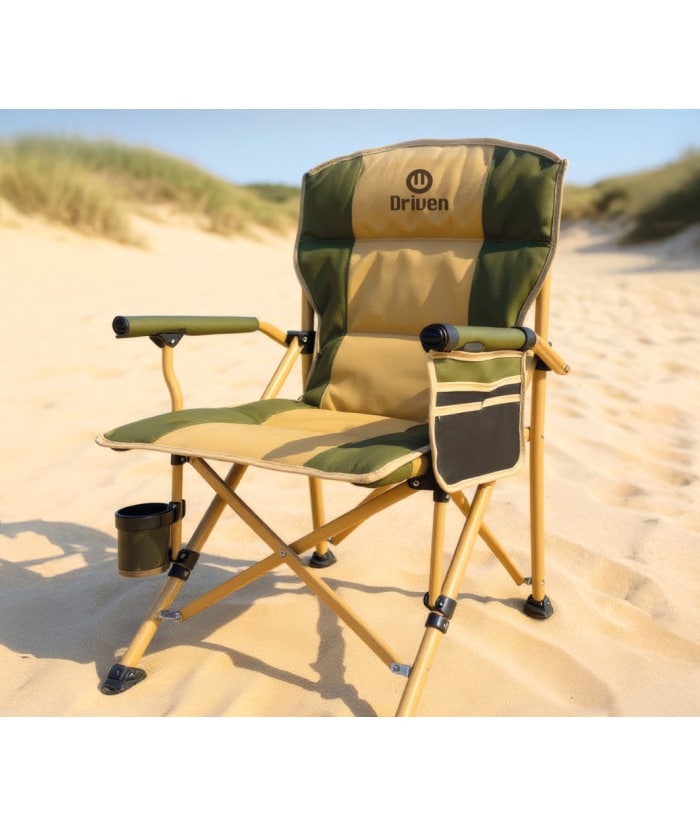 Silla Sillón Plegable Con Porta Vaso y Bolsillo Para Camping Aire Libre Color Verde Driven AD-0160/VB - Imagen 2