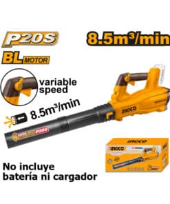 Soplador Sopladora a Batería Inalámbrica 20V 18500rpm Motor Brushless Ingco Naranja/Amarillo CABLI20428