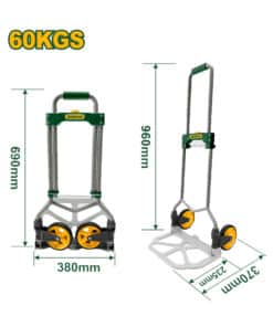 Zorra Carro Transportador de Carga Plegable 60kg Jadever Amarillo/Verde JDWB9A06