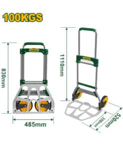 Zorra Carro Transportador de Carga Plegable 100kg Jadever Amarillo/Verde JDWB9A10