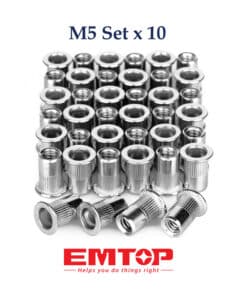 Juego Set Kit Tuerca Remache de Aluminio M5 x 10 UNID. Emtop SPNM5