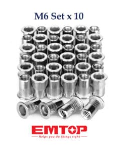 Juego Set Kit Tuerca Remache de Aluminio M6 x 10 UNID. Emtop SPNM6
