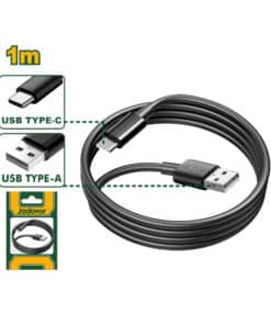 Cable Cargador USB-A / USB-C 3A 1mts Jadever Amarillo/Verde JDUB1501