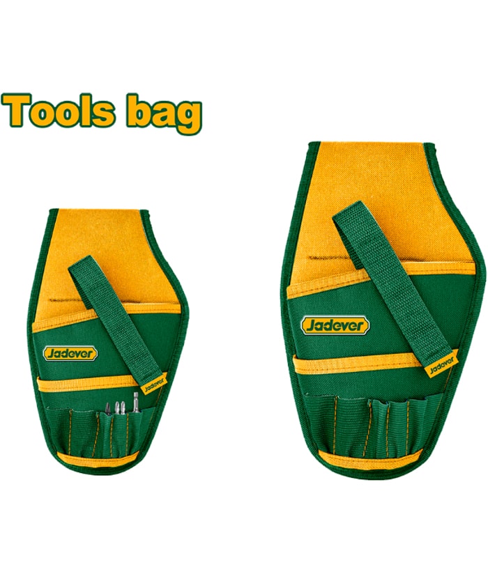 Bolso Cartuchera Porta Herramientas Colgante Para Taladro Hasta 8kg Jadever Amarillo/Verde JDTG2105