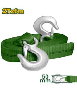 Cinta Eslinga de Remolque 50mm x 6mts Hasta 2 Toneladas Jadever Amarillo/Verde JDRT33260