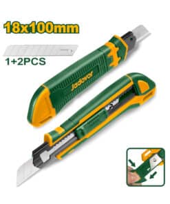 Cutter Trincheta 18mm x 153mm + Hojas de Repuesto Jadever Amarillo/Verde JDSK8618