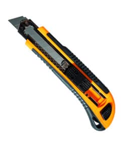 Cutter Trincheta Plástico Profesional 18mm + 3 Cuchillas Lusqtoff Naranja/Negro L7456