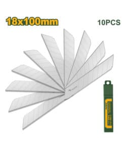 Hoja Repuesto Cutter Trapezoidal 100 x 18mm x 10 UNID. Jadever Amarillo/Verde JDMK1K18