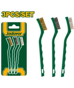 Juego Set Kit 3 Cepillos Nylon, Acero y Latón Jadever Amarillo/Verde JDBH3607