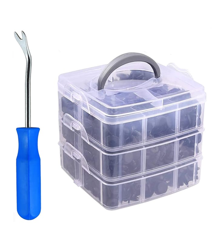 Juego Set Kit Clips Plásticos + Clips x 630pzs + Organizador Ruhlmann RU14000