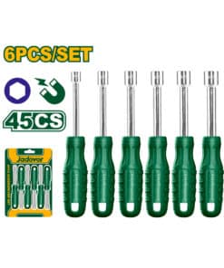 Juego Set Kit Destornilladores Tubos Hexagonales x 6pzs Jadever Amarillo/Verde JDSS24T6
