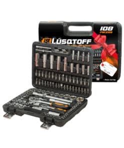 Regalo Juego Set Kit de Herramientas Tubos Bocallaves Boxes 1/2″ 1/4″ x 108pzs Lusqtoff SET108LQR