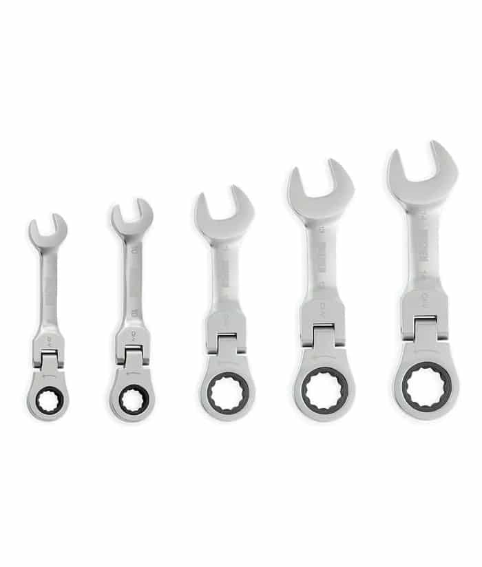 Juego Set Kit Llaves Combinadas Con Crique Articuladas Cortas 8 a 14mm x 5pzs Bremen BRE8263