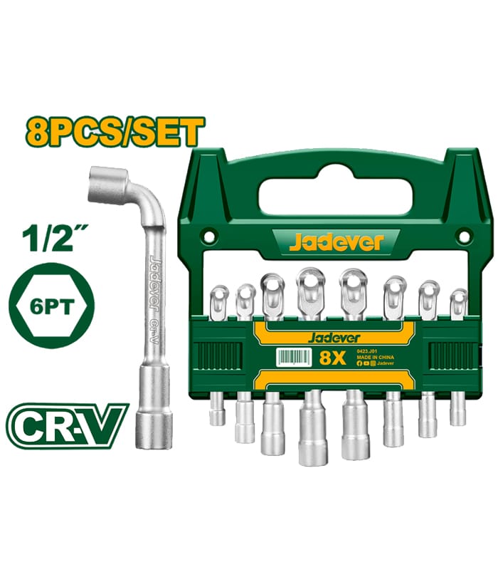 Juego Set Kit Llaves Curvas Con Agujeros x 8pzs Jadever Amarillo/Verde JDTH4208