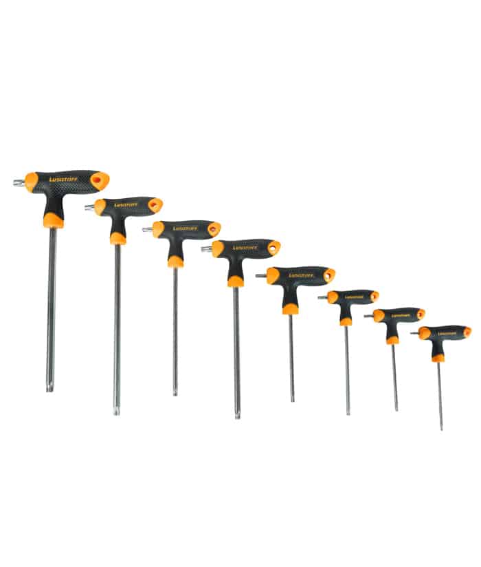 Juego Set Kit Llaves Torx Tamper x 8pzs Lusqtoff Naranja/Negro L6936