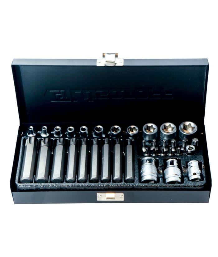 Juego Set Kit Puntas Torx y Tubos Hembra x 35pzs Lusqtoff Naranja/Negro L1048 - Imagen 2