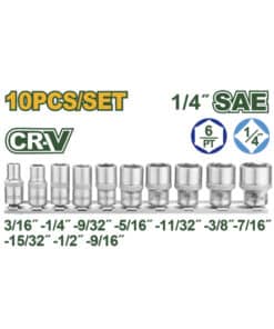 Juego Set Kit Tubos Bocallaves Encastre 1/4" SAE x 10pzs Jadever Amarillo/Verde UJDST4410