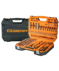 Juego Set Kit Tubos Bocallaves 1/4" - 1/2" + Accesorios x 94pzs Lusqtoff Naranja/Negro L5735