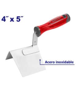 Llana Esquinera Exterior 4" x 5" de Acero Inoxidable Top Value Emtop Rojo/Azul EMPE6301