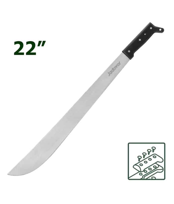 Machete Estándar 22" 559mm Cabo Remachado Hoja 1.9mm Jadever Amarillo/Verde JDNU0122