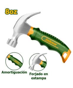 Mini Martillo Uña Galponero 220g Mango de Fibra de Vidrio Jadever Amarillo/Verde JDHM33D8