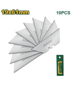Hoja Repuesto Cutter Trapezoidal 61 x 19mm x 10 UNID. Jadever Amarillo/Verde JDMK1K61