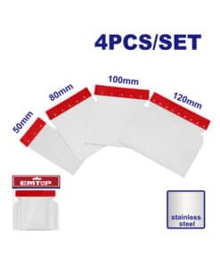 Juego Set Kit 4 Espátulas Multiuso de Acero Inoxidable Emtop Rojo/Azul EMPT4E41