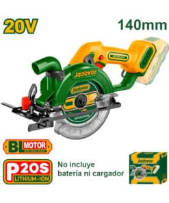Mini Sierra Circular a Batería Inalámbrica 140mm 20V Motor Brushless Jadever Amarillo/Verde JDLWP5630