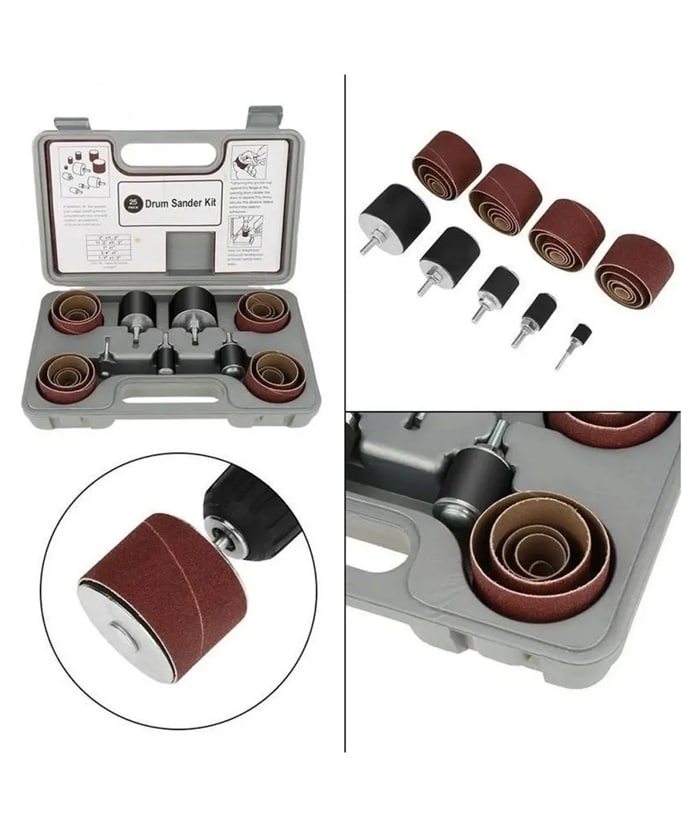 Juego Set Kit Tambores con Lijas Grano 80 x 25pzs Guiller MD-346 - Imagen 2