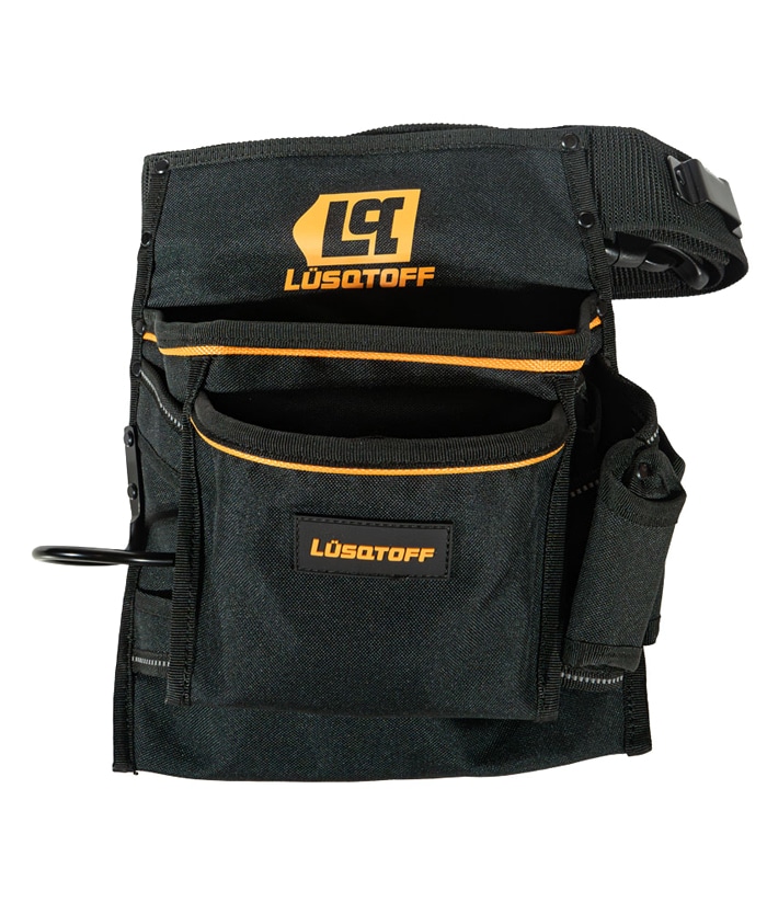 Bolso Cartuchera Porta Herramientas Multiuso 8 Bolsillos Con Cinturón Lusqtoff Naranja/Negro L8030