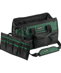 Bolso Cerrado Porta Herramientas Base Reforzada 18" Con Divisor Rynno Verde/Negro RY-B400