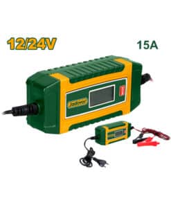 Cargador Inteligente de Batería Portátil 12V/24V 15/7.5A Amper Para Auto Jadever Amarillo/Verde JDBY1A151-4