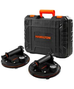 Combo Set 2 Vibradoras Ventosas Sopapas Doble Liberación Con Bomba de Vacío y Manómetro Hasta 168kg Hamilton Negro/Naranja VH12