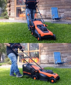 Alternative view of Cortadora de Pasto Césped Eléctrica 1500W Con Bolsa 6 Niveles Alturas Nebraska Jardin Naranja/Negro NEMECP1500