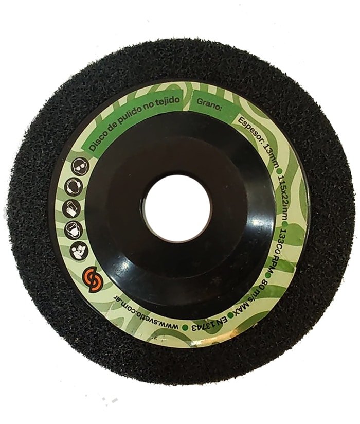 Disco de Pulido No Tejido 115mm Unitizado Grano #9P Densidad Baja Svetlo DPVST115-22-B