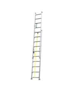 Alternative view of Escalera Extensible 2 Tramos 10 + 10 Escalones 5.10 metros Jadever Aluminio JDLD8H20