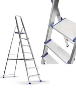 Alternative view of Escalera De Aluminio 7 Escalones Con Plataforma Nebraska Gris NEEH07