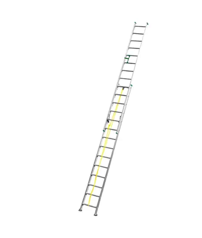 Escalera Extensible 2 Tramos 14 + 14 Escalones 7.6 metros Jadever Aluminio JDLD8H28 - Imagen 2