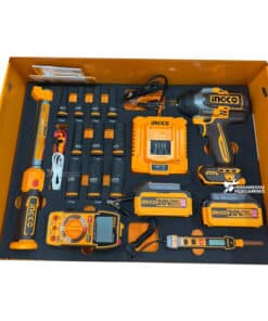 Alternative view of Mesa Carro Rodante Gabinete Organizador Metálico Rodante 7 Cajones Con Ruedas Para Taller Mecánico + Llave de Impacto a Batería Inalámbrica 20V Motor Brushless 850Nm + 369 Herramientas Ingco Naranja/Amarillo HTCS283692-4 NOVEDAD!