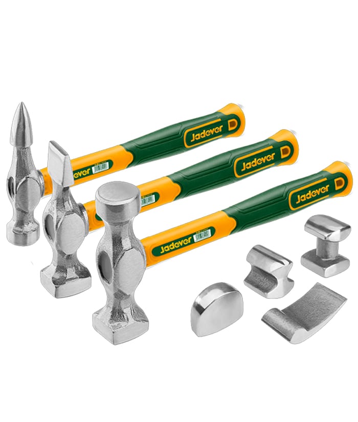 Juego Kit Set De Martillos Chapistas x 7 piezas Para Carrocería y Guardabarros Jadever Verde JDHZ1D07 - Imagen 2