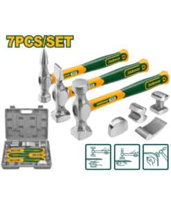 Juego Kit Set De Martillos Chapistas x 7 piezas Para Carrocería y Guardabarros Jadever Verde JDHZ1D07