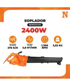 Alternative view of Sopladora Aspiradora 2400W Eléctrica Nebraska Naranja NEMESO2400